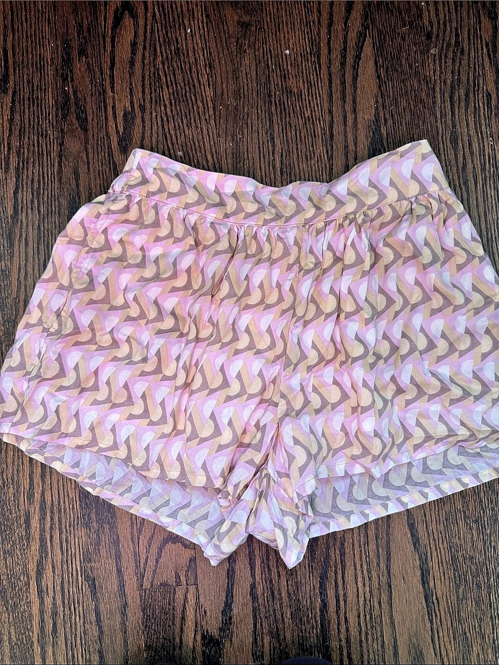 prAna Coastal Sol Short Abstract High Waist Shorts Pink & Purple Small NWOT
